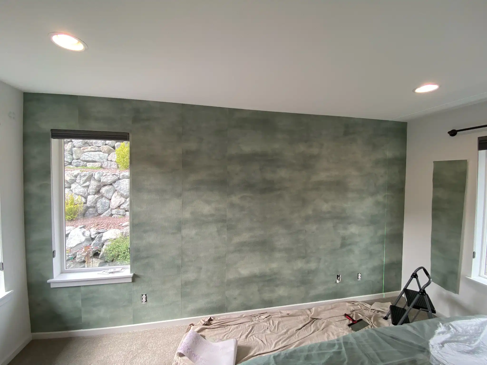Wallpaper installation in Roswell, GA craftsman home